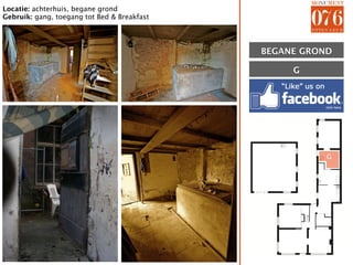 Locatie: achterhuis, begane grond
Gebruik: gang, toegang tot Bed & Breakfast




                                             BEGANE GROND

                                                  G




                                                        G
 