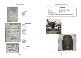 24 25
Mémoire et souvenirs - Grez-Doiceau
Jean-pierre Bontront
Combattants
Aessloos L.
Borlee J.
Clabots J.
Coenen F.
Colette L.
Duquaine J.
Hallet A.
Hoslet A.
Laurent G.
Levieux JL.
Magoche D.
Maricq L.
Oldenhove de Guertechain F.
Servais J.
Steenbeek E.
Steenoo L.
Verbanis E.
Deportés
Lengelez J.
Laurent G.
Vandeneynde L.
Morts
Evrard L.
Gathy J.
Labby F.
Linard E.
Riguelle J.
Sure L.
Sobre monument en pierre calcaire, supportant une plaque de bronze.
Monument
Origine			 Guerre mondiale 1914-1918
Localisation			 Rue de Hamme-mille - Néthen
Coordonnées		 50.78407, 4.67836
Nombre de personnes		 117
Date de commémoration	
	 11 novembre - Dépôt de fleurs par l’administration communale
Crédit
photo
:
Jean-pierre
Bontront
©
2021
 