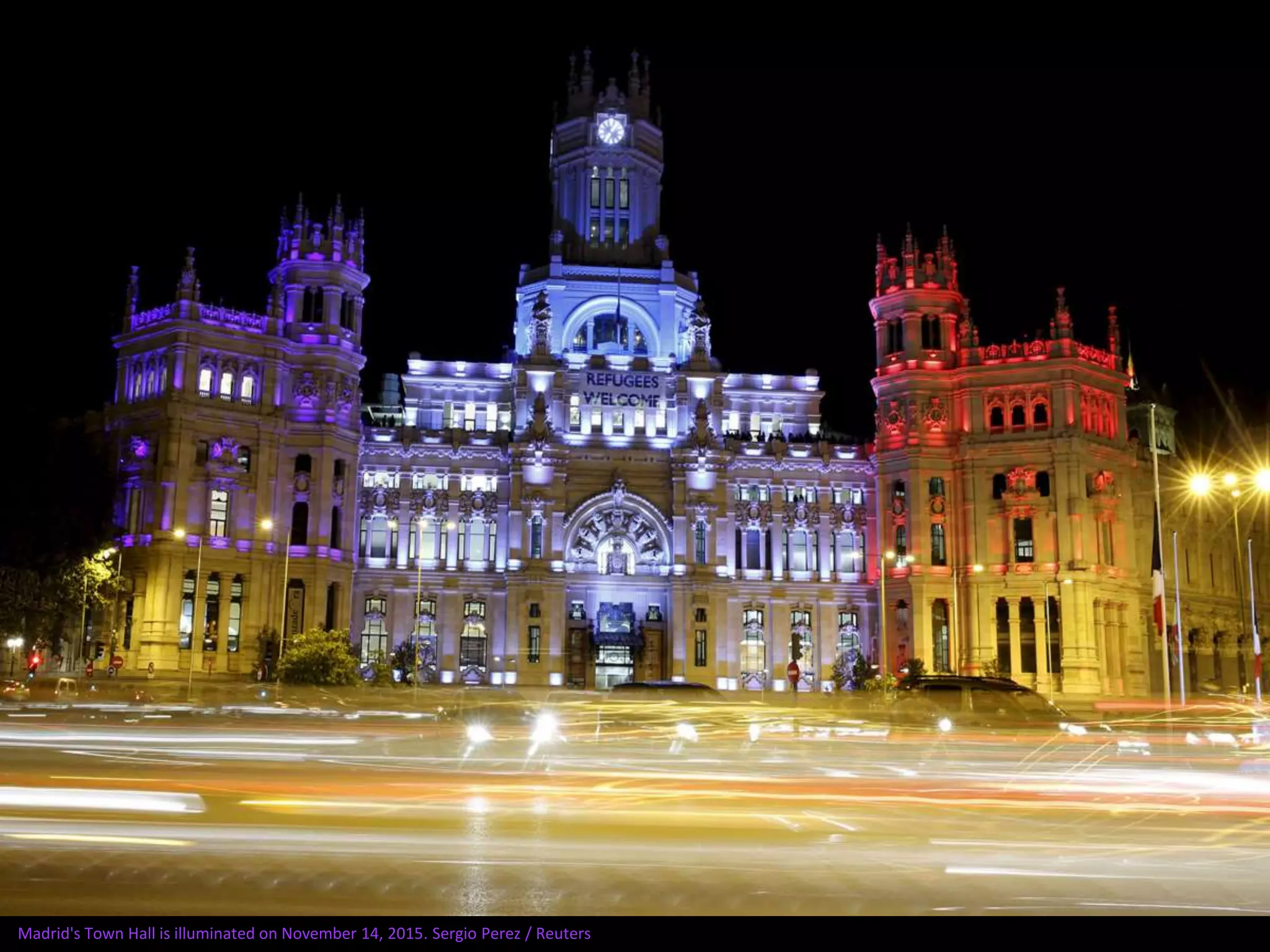Madrid's Town Hall is illuminated on November 14, 2015. Sergio Perez / Reuters
 