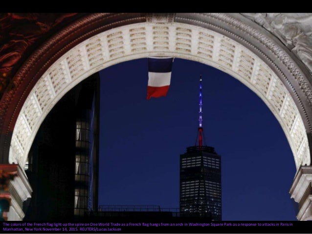 San Francisco City Hall is lit up with blue, white and red, the colors of the French flag, following the Paris terror atta...