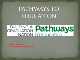 PATHWAYS TO
EDUCATION
Erlantz Pazos Ayo
Lehen Hezkuntza 32. Taldea
 