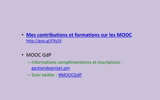 Candidature du #MOOCGdP aux e-learning excellence awards CEGOS - février 2014 