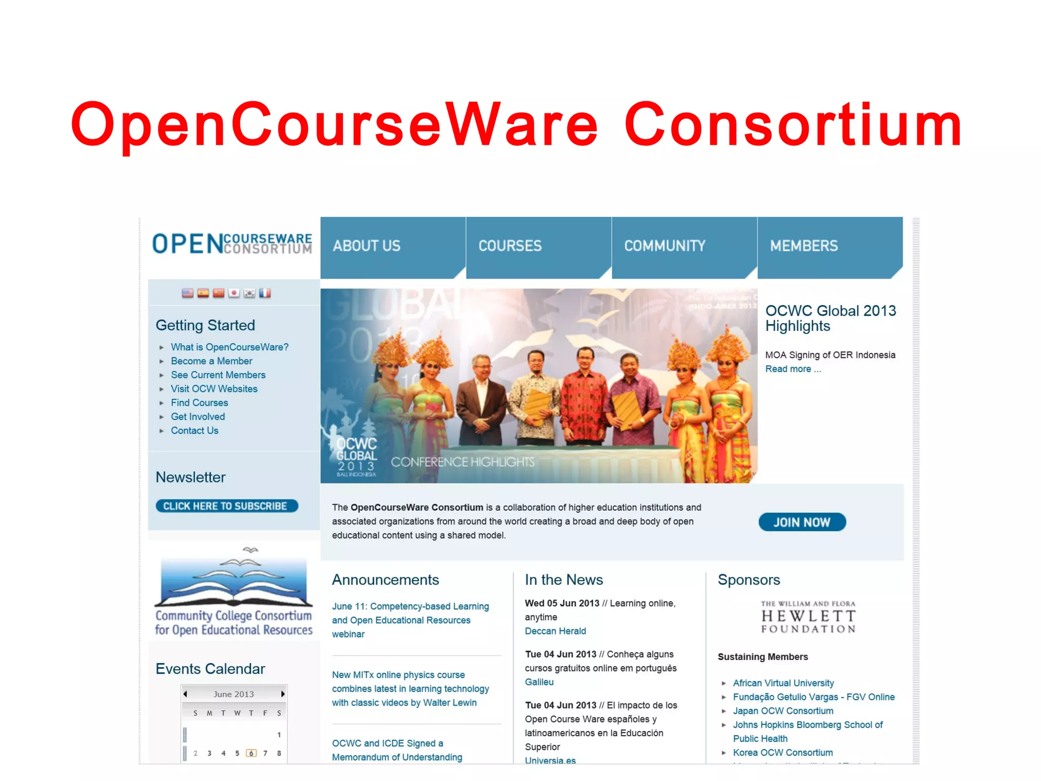 OpenCourseWare Consortium

 