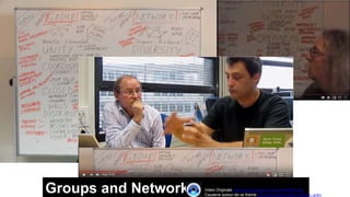 Groups and Networks Video Originale https://www.youtube.com/watch?v=8pfSIjU74kw
Causerie autour de ce theme http://www.youtube.com/watch?v=BML4C_ah3Pc
http://www.flickr.com/photos/stephen_downes/252157734/
 