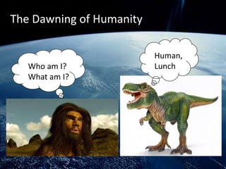 The Dawning of Humanity

                          Human,
   Who am I?              Lunch
   What am I?
 