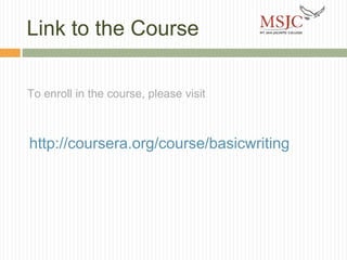 MOOC Crafting an Effective Writer Overview