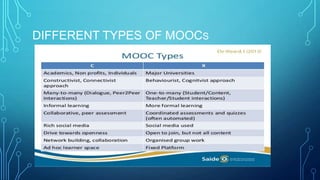 DIFFERENT TYPES OF MOOCS

 