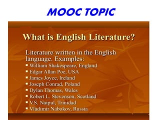 MOOC TOPIC
 