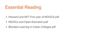 MOOCs and e-learning and Indian perspective | PDF