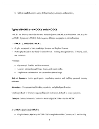 MOOC'S - Massive Open Online Courses -online assignment | PDF