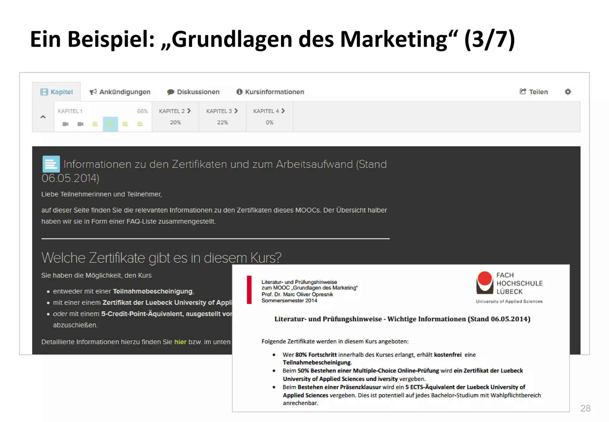 28
Ein Beispiel: „Grundlagen des Marketing“ (3/7)
 