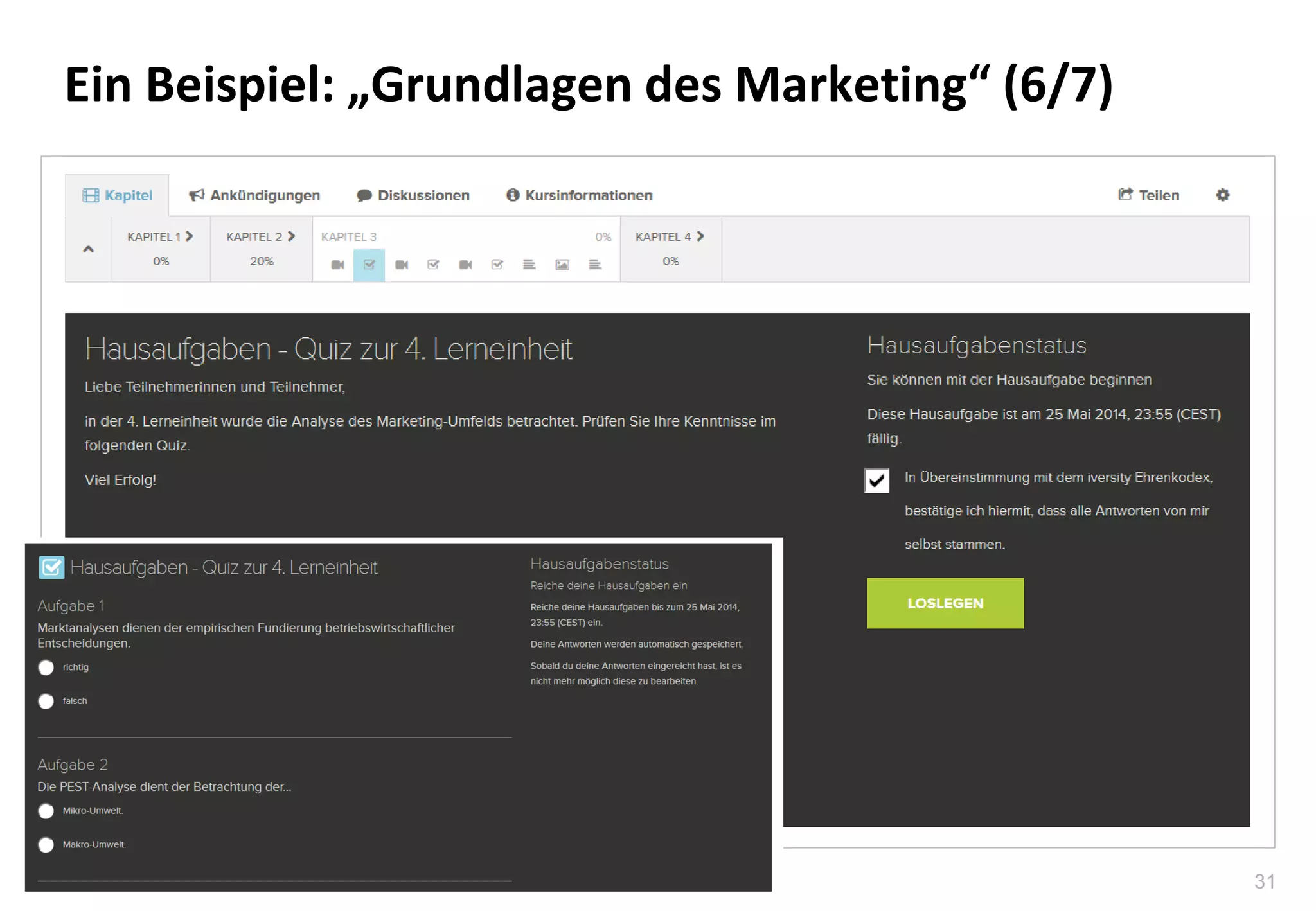31
Ein Beispiel: „Grundlagen des Marketing“ (6/7)
 