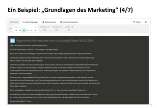 29
Ein Beispiel: „Grundlagen des Marketing“ (4/7)
 