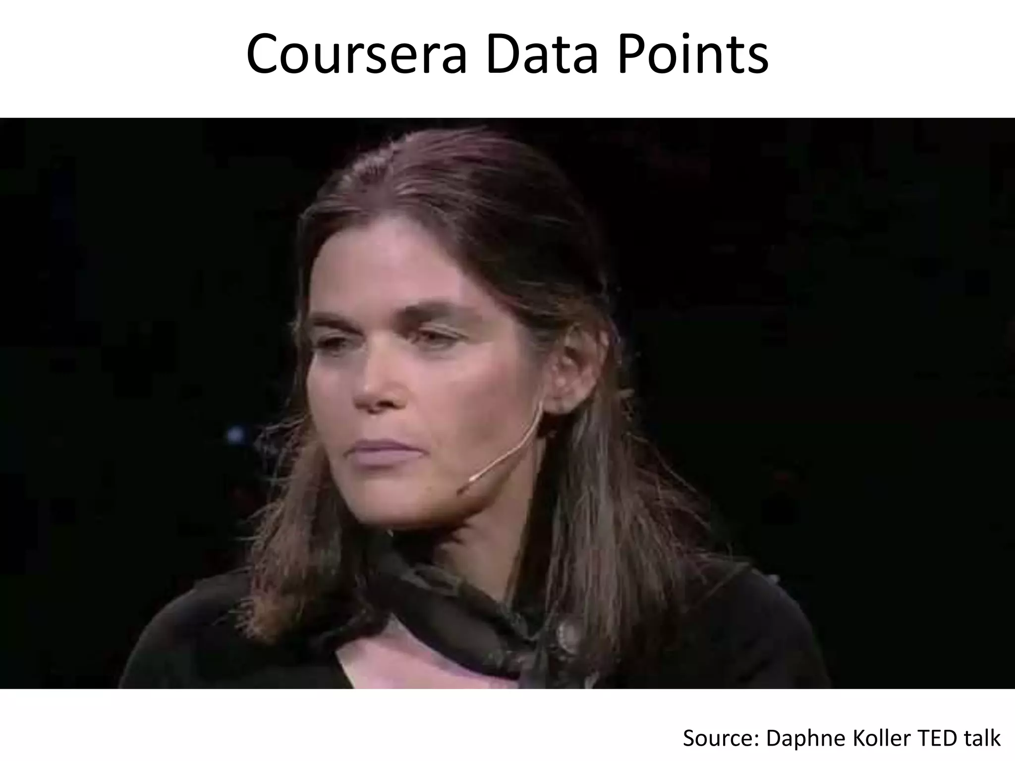 Coursera Data Points




                Source: Daphne Koller TED talk
 