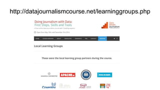 http://datajournalismcourse.net/learninggroups.php 
 