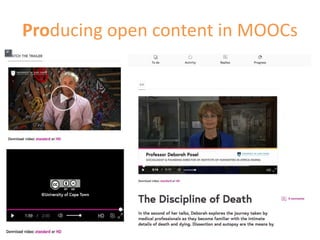 Producing open content in MOOCs
 