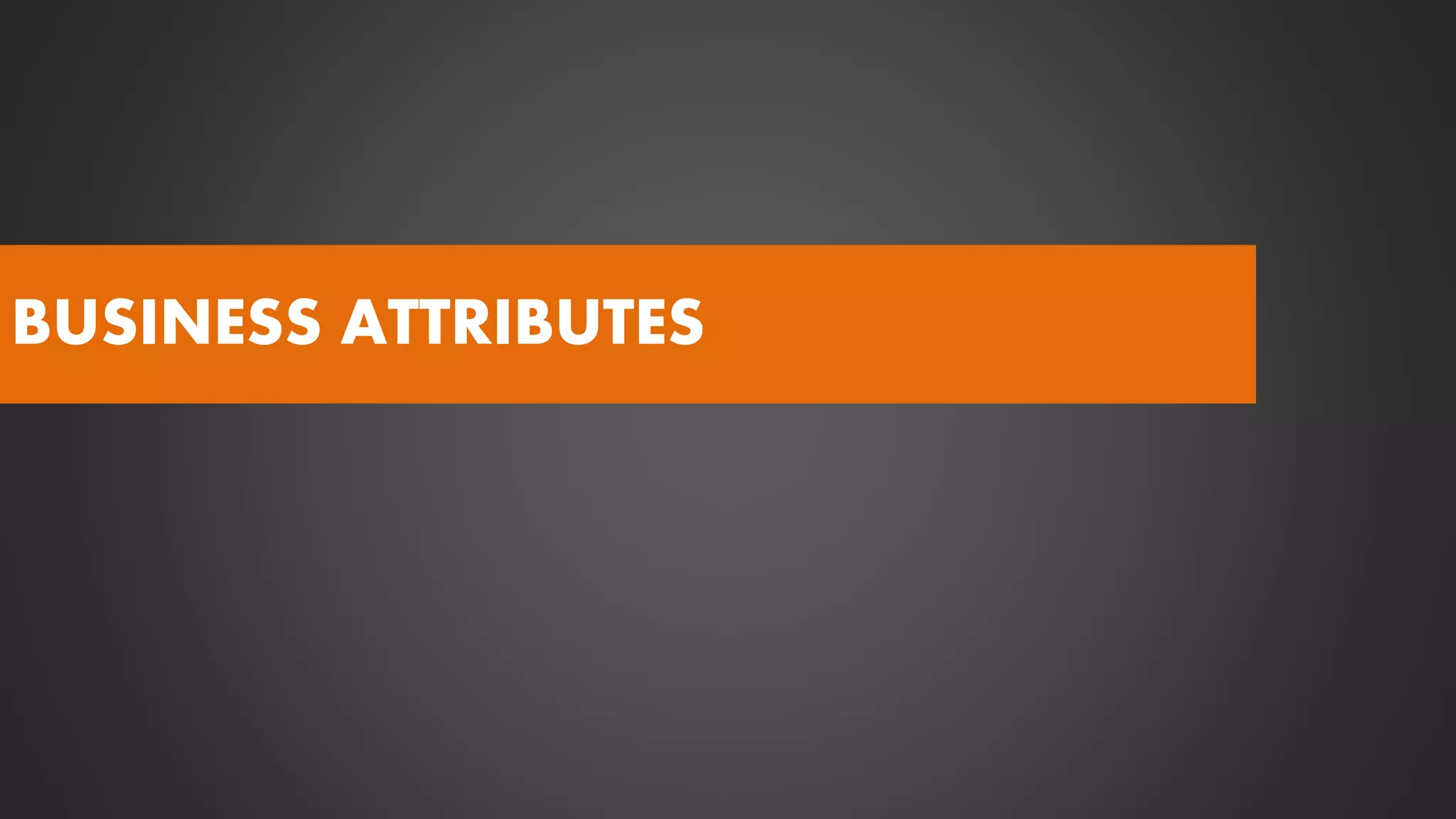 BUSINESS ATTRIBUTES
 