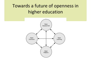Towards a future of openness in
higher education
 