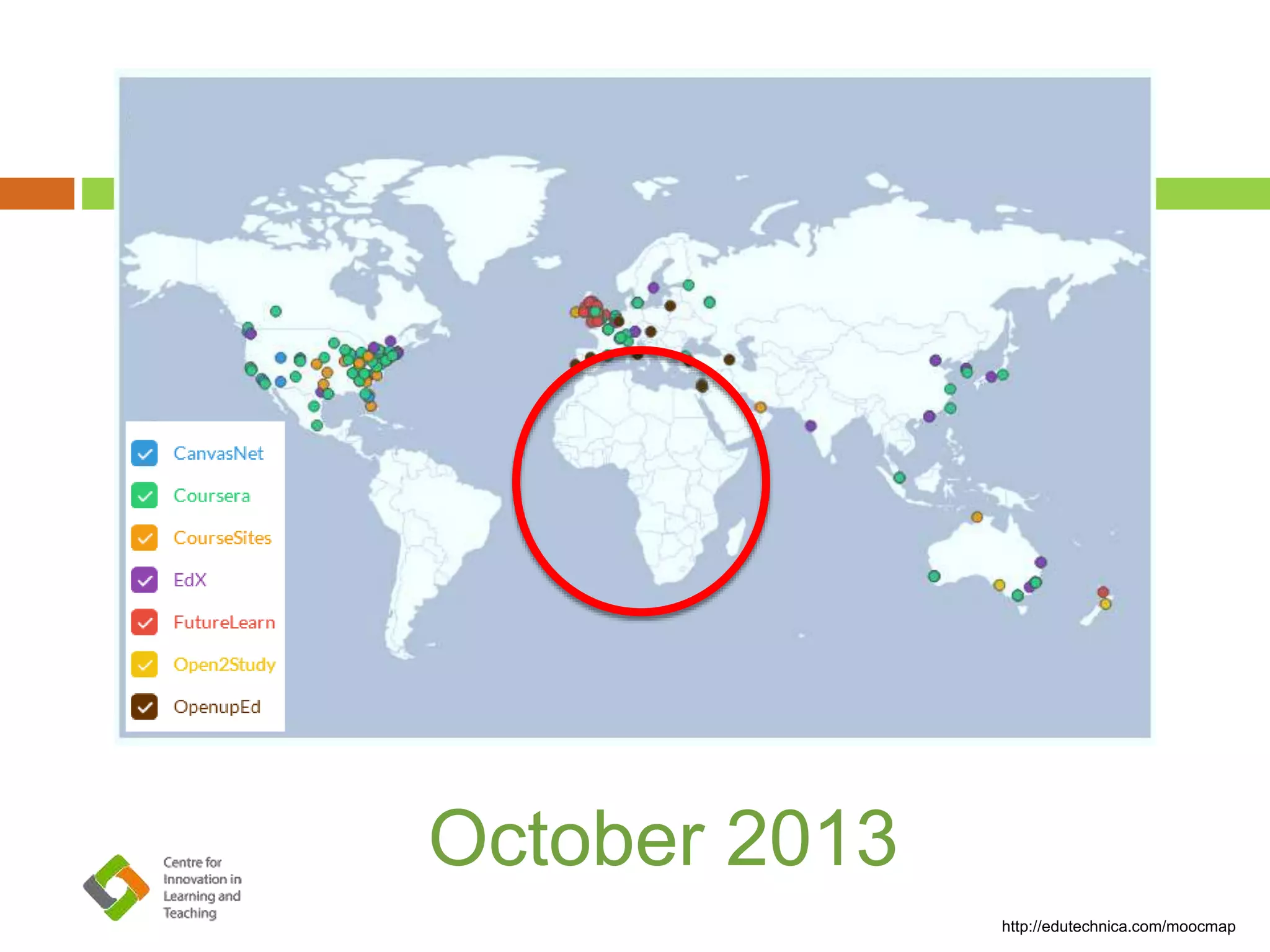 October 2013
http://edutechnica.com/moocmap
 
