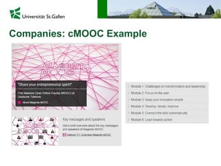 Companies: cMOOC Example
 