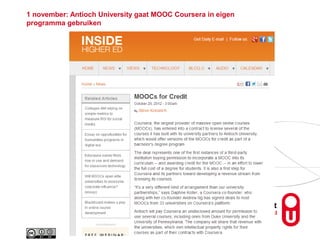 Mooc’s, Trends en kansen voor het Nederlandse hoger onderwijs