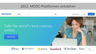 7
2012: MOOC-Plattformen entstehen
 