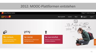 10
2012: MOOC-Plattformen entstehen
 