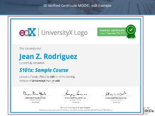 ID Verified Certificate MOOC: edX Example
 