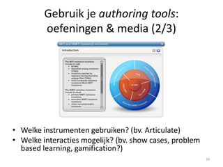 OER gebruiken (3/3)
OER bespaart geld, maar vraagt tijd en kennis:
• YouTube lectures
• Creative Commons licenties / afbeeldingen
• Herwerken van OER (Licenties!)
• Screenen van OER voor kwaliteit
39
 
