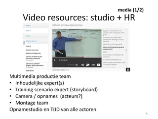 Video interacties
• Integreren van quizzes in video? (makkelijk met o.a. Google sites,
forms of gebruik Educanon)
• Discussies (synchroon/asynchroon)
• Annotatie-opties
media (2/2)
41
 