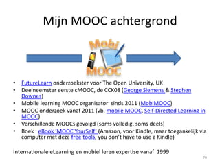 Vragen, netwerken, ervaringen
uitwisselen …
70
E-mail: ingedewaard (at) gmail.com
Blog: ignatiawebs.blogspot.com
Twitter: http://twitter.com/Ignatia
Publications:
http://www.ingedewaard.net/pubconsulpres.htm
Presentations: http://www.slideshare.net/ignatia
linkedIn: http://www.linkedin.com/in/ingedewaard
 