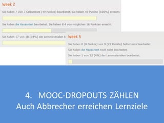 4. MOOC-DROPOUTS ZÄHLEN
Auch Abbrecher erreichen Lernziele

 