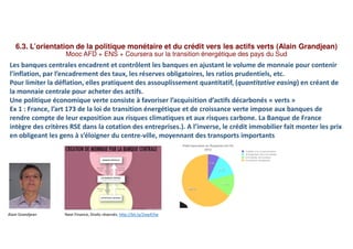 6.3. L’orientation de la politique monétaire et du crédit vers les actifs verts (Alain Grandjean)
Mooc AFD + ENS + Courser...