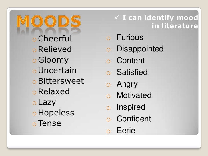 different moods in literature