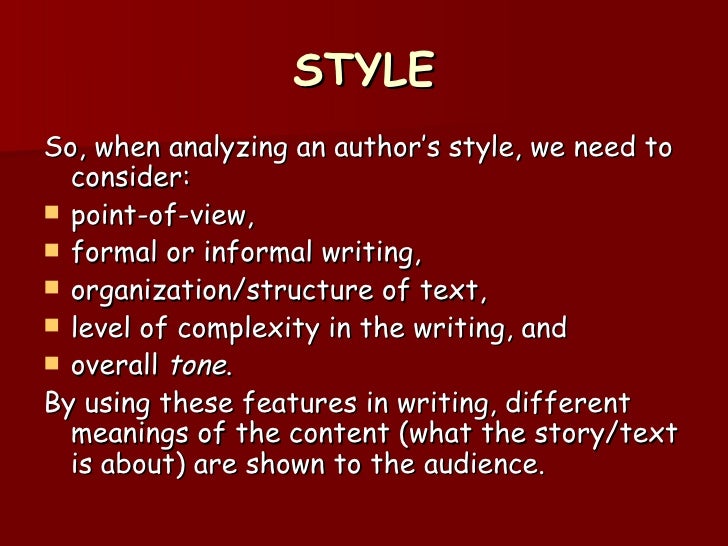 author s style