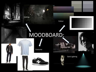 MOODBOARD:
Setting
Dark Lighting
Costume
Colour
 