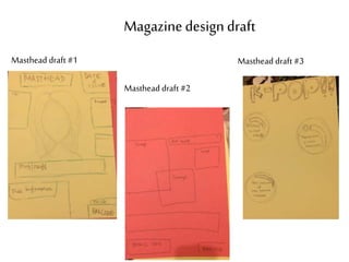 Magazine design draft
Masthead draft #1
Masthead draft #2
Masthead draft #3
 