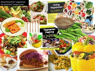 Mood board for ‘vegetarian
for dummies’ recipe cards
 