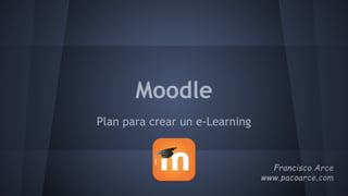 Moodle
Plan para crear un e-Learning
 