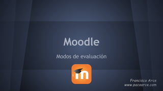 Moodle
Modos de evaluación
 