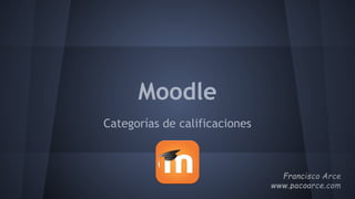 Moodle
Categorías de calificaciones
 