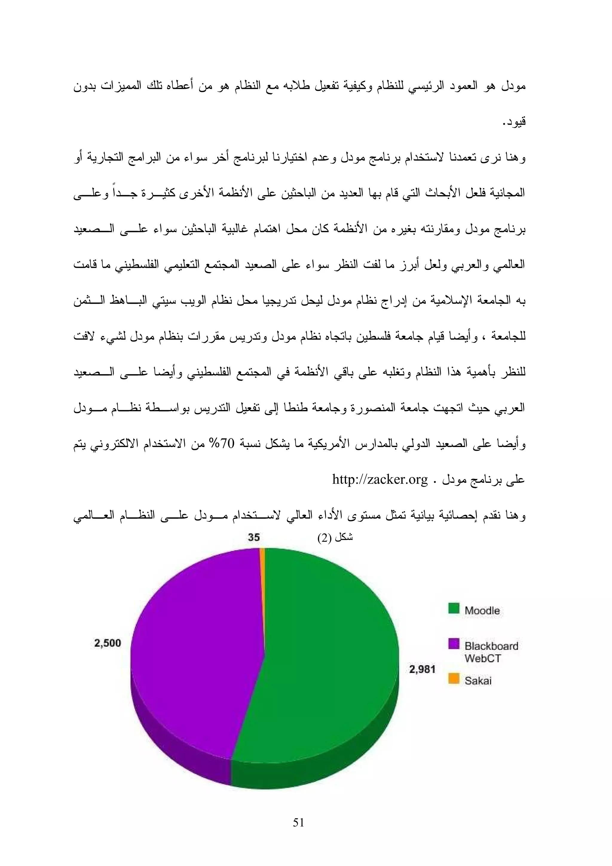 ‫ﻭﺍﻻﺠﺘﻤﺎﻋﻴﺔ ﻭﺃﺼﺒﺢ ﻫﻨﺎﻙ ﺍﻋﺘﻤﺎﺩﻴﺔ ﺸﺎﻤﻠﺔ ﻓﻲ ﻤﻌﻅﻡ ﺍﻝﻤﺅﺴﺴﺎﺕ ﺍﻝﺘﺭﺒﻭﻴﺔ ﻋﻠﻰ ﻤﺴﺘﺤﺩﺜﺎﺕ ﺍﻝﺘﻌﻠﻴﻡ‬

   ‫ﺍﻻﻝﻜﺘﺭﻭﻨﻲ ﻝﻤﺎ ﻝﻬﺎ ﻤﺭﺩﻭﺩ ﺍﻴﺠﺎﺒﻲ ﻭﻤﺎﻝﻲ ﻋﻠﻰ ﺍﻝﻤﺅﺴﺴﺔ ﺒﻤﺎ ﻴﺨﺩﻡ ﺃﻫﺩﺍﻓﻬﺎ ﻭﻴﻌﺯﺯ ﻤﻜﺎﻨﺘﻬﺎ ﻓﻲ ﺍﻝﻌﺎﻝﻡ‬

                                                                                 ‫ﺍﻝﺘﻜﻨﻭﻝﻭﺠﻲ .‬

‫ﻴﺘﻨﺎﻭل ﺍﻝﺒﺎﺤﺙ ﻓﻲ ﻫﺫﺍ ﺍﻝﻔﺼل ﺍﻹﻁﺎﺭ ﺍﻝﻨﻅﺭﻱ ﻭﻫﻨﺎ ﻗﺎﻡ ﺍﻝﺒﺎﺤﺙ ﺒﺘﻘﺴﻴﻡ ﺍﻹﻁﺎﺭ ﺍﻝﻨﻅﺭﻱ ﺇﻝـﻰ ﺜـﻼﺙ‬

‫ﻤﺤﺎﻭﺭ ﻤﺭﺘﺒﺔ ﻤﻥ ﺤﻴﺙ ﺍﻻﻋﺘﻤﺎﺩﻴﺔ ﻋﻠﻰ ﺍﻷﺨﺭ ﻓﺎﻝﻤﺤﻭﺭ ﺍﻷﻭل ﺴﻴﺘﻨﺎﻭل ﻓﻴﻪ ﺍﻝﺘﻌﻠﻴﻡ ﺍﻻﻝﻜﺘﺭﻭﻨﻲ ﻤـﻥ‬

‫ﺠﻭﺍﻨﺏ ﻋﺩﻴﺩﺓ ﺜﻡ ﻴﺨﻭﺽ ﺒﺄﺸﻬﺭ ﺍﻝﻤﻌﺎﻴﻴﺭ ﺍﻝﺘﻲ ﺘﻁﺒﻕ ﻋﻠﻰ ﺍﻝﺘﻌﻠﻴﻡ ﺍﻻﻝﻜﺘﺭﻭﻨﻲ ﻭﻴﻨﺘﻬﻲ ﺍﻝﻤﻁﺎﻑ ﻋﻠﻰ‬

                                 ‫ﺒﺭﺍﻤﺞ ﺇﺩﺍﺭﺓ ﺍﻝﺘﻌﻠﻴﻡ ﻭﺍﻝﻤﺤﺘﻭﻯ ﻭﺃﺸﻬﺭ ﺍﻝﺒﺭﺍﻤﺞ ﺍﻝﻤﺴﺘﺨﺩﻤﺔ ﻓﻴﻪ .‬

‫ﺜﻡ ﺴﻭﻑ ﻴﺄﺘﻲ ﻋﻠﻰ ﺍﻝﻤﺤﻭﺭ ﺍﻝﺜﺎﻨﻲ ﺍﻝﺫﻱ ﺴﻴﺘﺤﺩﺙ ﻋﻥ ﻜﻴﻔﻴﺔ ﺘﺼﻤﻴﻡ ﺍﻝﻤﻘﺭﺭﺍﺕ ﺍﻝﺩﺭﺍﺴﻴﺔ ﺍﻝﺘﻲ ﺴﻭﻑ‬

                 ‫ﺘﺩﺭﺱ ﻋﺒﺭ ﺒﺭﺍﻤﺞ ﺇﺩﺍﺭﺓ ﺍﻝﺘﻌﻠﻴﻡ ﺍﻝﺘﻲ ﺴﻭﻑ ﺘﻌﺘﻤﺩ ﻋﻠﻰ ﻤﻌﺎﻴﻴﺭ ﻋﺎﻝﻤﻴﺔ ﻓﻲ ﺘﺼﻤﻴﻬﺎ .‬

‫ﺒﻌﺩ ﺫﻝﻙ ﻴﺘﻨﺎﻭل ﺍﻝﻤﺤﻭﺭ ﺍﻝﺜﺎﻝﺙ ﻭﻫﻭ ﻴﺘﺤﺩﺙ ﻋﻥ ﺍﻝﺘﺼﻤﻴﻡ ﺜﻼﺜﻲ ﺍﻷﺒﻌﺎﺩ ﻭﺃﺸﻬﺭ ﺒﺭﺍﻤﺠـﻪ ﻭﻴﺨـﻭﺽ‬

                                        ‫ﺍﻝﺒﺎﺤﺙ ﺒﺸﺭﺡ ﻤﺒﺴﻁ ﻋﻥ ﺍﻝﺒﺭﻨﺎﻤﺞ ﺍﻝﻤﻁﺒﻕ ﻓﻲ ﺍﻝﺩﺭﺍﺴﺔ .‬

             ‫:‬   ‫ﺍﻝﻤﺤﻭﺭ ﺍﻷﻭل ﺍﻝﺘﻌﻠﻴﻡ ﺍﻻﻝﻜﺘﺭﻭﻨﻲ ﻤﺎﻫﻴﺘﻪ،ﺃﺩﻭﺍﺘﻪ،ﻤﻌﺎﻴﻴﺭﻩ‬
‫ﻝﻡ ﻴﻜﻥ ﻷﻫل ﺍﻝﺘﺭﺒﻴﺔ ﺍﻝﻘﺎﺌﻤﻴﻥ ﻋﻠﻰ ﺘﻴﺴﻴﺭ ﺴﺒل ﺍﻝﺘﻌﻠﻡ، ﺒﺈﻨﺘﺎﺝ ﻤﻭﺍﻗﻑ ﺘﻌﻠﻴﻡ ﺘﻬﻤل ﺫﻝﻙ، ﻝﻡ ﻴﻜﻥ‬

‫ﻝﻬﻡ ﺃﻥ ﻴﻘﻔﻭﺍ ﻤﻜﺘﻭﻓﻲ ﺍﻷﻴﺩﻱ ﺇﺯﺍﺀ ﻫﺫﺍ ﺍﻝﺘﻘﺩﻡ ﺍﻝﻬﺎﺌل ﻓﻲ ﻤﺠﺎل ﺘﻜﻨﻭﻝﻭﺠﻴﺎ ﺍﻝﻤﻌﻠﻭﻤﺎﺕ، ﻓﺈﻥ ﻫﺫﺍ ﺍﻝﺘﻘـﺩﻡ‬

‫ﺍﻝﻬﺎﺌل ﻓﻲ ﺘﻜﻨﻭﻝﻭﺠﻴﺎ ﺍﻝﻤﻌﻠﻭﻤﺎﺕ، ﻭﻭﺴﺎﺌل ﺍﻝﺘﻌﺎﻤل ﻤﻌﻬﺎ ﻓﻲ ﻫﺫﺍ ﺍﻝﻌﺼﺭ ﺍﻝﺫﻱ ﻴﺘﺴﻡ ﺒﺎﻝﻤﻌﻠﻭﻤﺎﺘﻴﺔ، ﻭﻤﻊ‬

‫ﻅﻬﻭﺭ ﺸﺒﻜﺔ ﺍﻝﻤﻌﻠﻭﻤﺎﺕ ﺍﻝﺩﻭﻝﻴﺔ ‪ Internet‬ﻭﻤﻊ ﺍﻝﺘﻘﺩﻡ ﺍﻝﻬﺎﺌل ﻓﻲ ﺘﻜﻨﻭﻝﻭﺠﻴﺎ ﺍﻻﺘﺼﺎل، ﺃﺼﺒﺢ ﺍﻝﺘﻌﻠـﻴﻡ‬

‫ﻴﻭﺍﺠﻪ ﻋﺩﺩﺍ ﻤﻥ ﺍﻝﺘﺤﺩﻴﺎﺕ ﺍﻝﺘﻲ ﺘﺘﻁﻠﺏ ﺇﻤﺩﺍﺩ ﻋﻨﺎﺼﺭ ﺍﻝﻌﻤﻠﻴﺔ ﺍﻝﺘﻌﻠﻴﻤﻴﺔ ﺍﻝﺒﺸﺭﻴﺔ ﺒﺎﻝﻤﻬـﺎﺭﺍﺕ ﺍﻝﻼﺯﻤـﺔ‬

‫ﻝﻤﻭﺍﺠﻬﺔ ﻫﺫﻩ ﺍﻝﺘﺤﺩﻴﺎﺕ، ﻭﻤﻥ ﺜﻡ ﻅﻬﺭﺕ ﻓﻲ ﺍﻝﺴﺎﺤﺎﺕ ﺍﻝﺘﺭﺒﻭﻴﺔ ﻤﻔﻬﻭﻡ ﺠﺩﻴﺩ ﻴﻌﺭﻑ ﺒﺘﻜﻨﻭﻝﻭﺠﻴﺎ ﺍﻝﺘﻌﻠﻴﻡ،‬

‫ﺍﻝﺫﻱ ﻤﺎ ﻝﺒﺙ ﺃﻥ ﺤﺩﺙ ﺒﻴﻨﻪ ﻭﺒﻴﻥ ﻤﻔﻬﻭﻡ ﺘﻜﻨﻭﻝﻭﺠﻴﺎ ﺍﻝﻤﻌﻠﻭﻤﺎﺕ ﺘﺯﺍﻭﺠﺎ ﻀﺭﻭﺭﻴﺎ ﺃﺩﻯ ﺇﻝﻰ ﻅﻬﻭﺭ ﺃﻨﻤﺎﻁ‬

‫ﺘﻌﻠﻴﻤﻴﺔ ﺠﺩﻴﺩﺓ ﺃﻁﻠﻕ ﻋﻠﻴﻬﺎ ﺍﻝﻤﺴﺘﺤﺩﺜﺎﺕ ﺍﻝﺘﻜﻨﻭﻝﻭﺠﻴﺔ ﺍﻝﺘﻌﻠﻴﻤﻴﺔ، ﻭﻴﻬﺩﻑ ﺇﻝﻰ ﺇﻜﺴﺎﺏ ﺍﻝﻤﻌﻠﻤﻴﻥ ﻝﻤﻬﺎﺭﺍﺕ‬


                                             ‫21‬
 