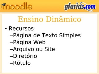 Ensino Dinâmico Recursos Página de Texto Simples Página Web Arquivo ou Site Diretório Rótulo 