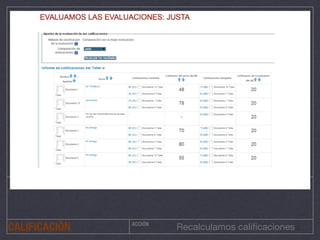ACCIÓN
Recalculamos caliﬁcacionesCALIFICACIÓN
 