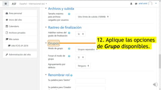 12. Aplique las opciones
de Grupo disponibles.
 