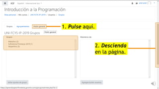 1. Pulse aquí.
2. Descienda
en la página.
 