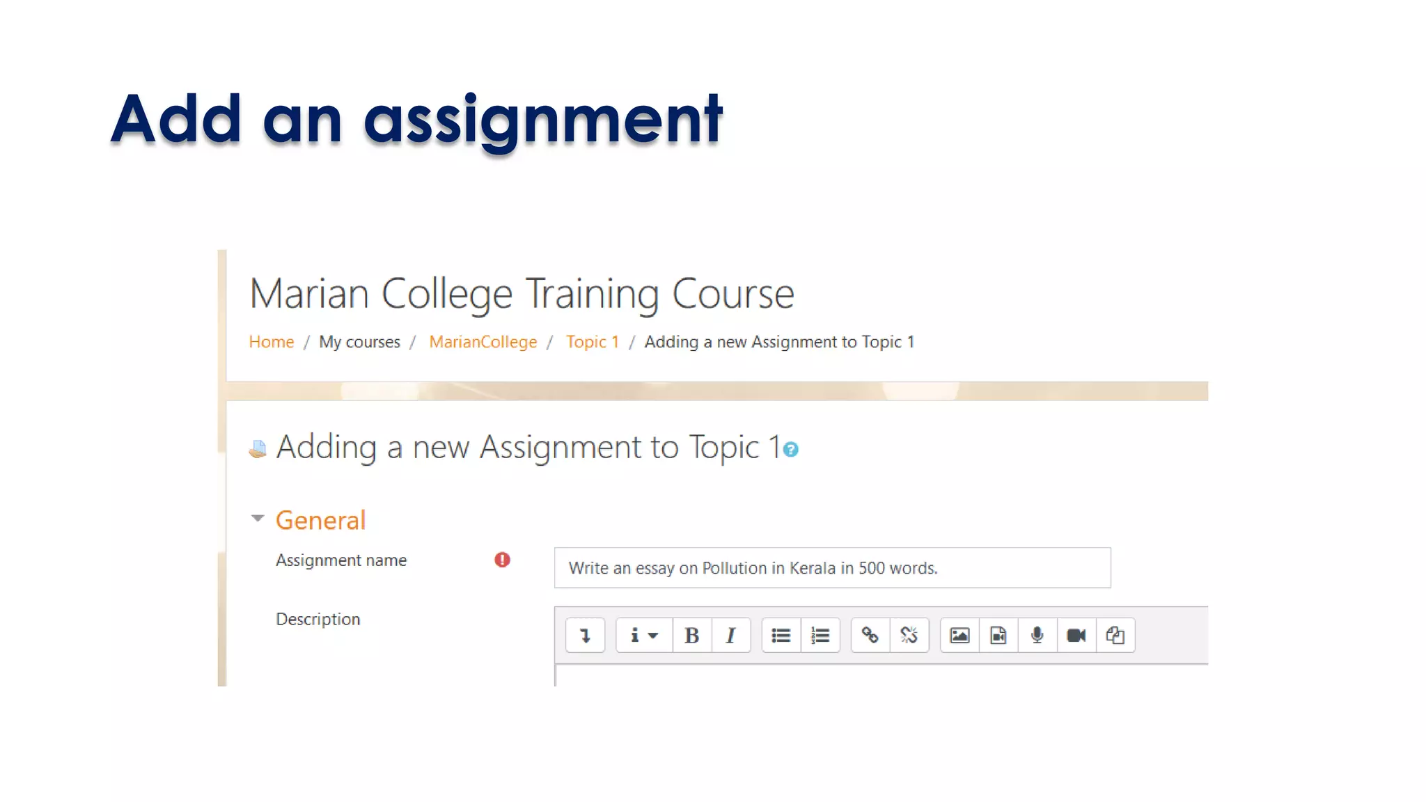 Add an assignment
 
