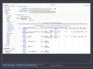 ACCIÓN
ResultadosCREAMOS CUESTIONARIOS
 