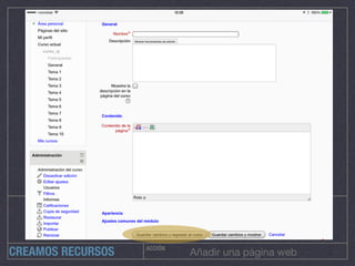 ACCIÓN
Añadir una página webCREAMOS RECURSOS
 