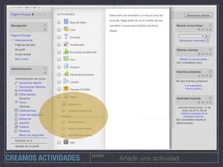 CREAMOS ACTIVIDADES ACCIÓN
Añadir una actividad
 